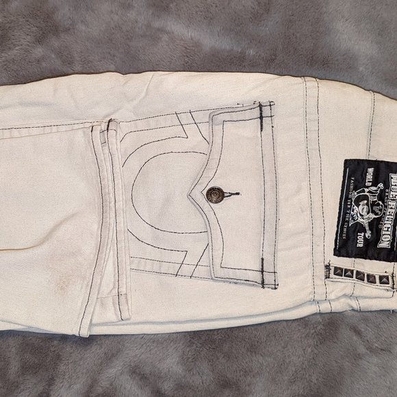 Mens Dove Grey True Religion Jeans Size 40/29